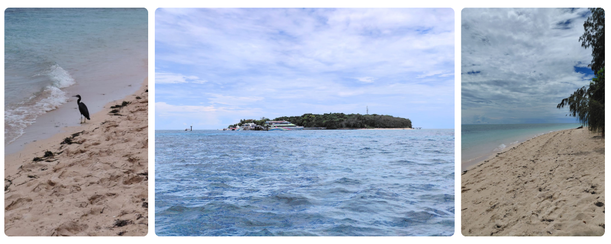 Pohled na oceán a pobřeží u města Cairns v severním Queenslandu.